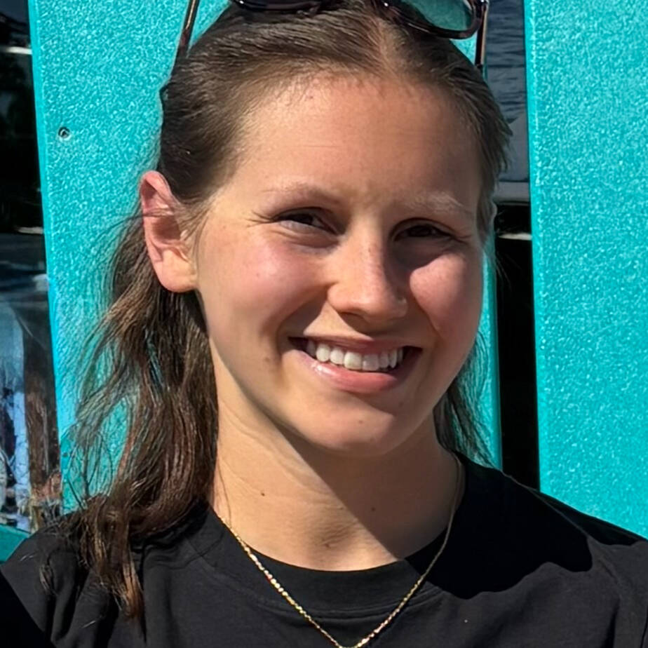Smiling woman with brown hair